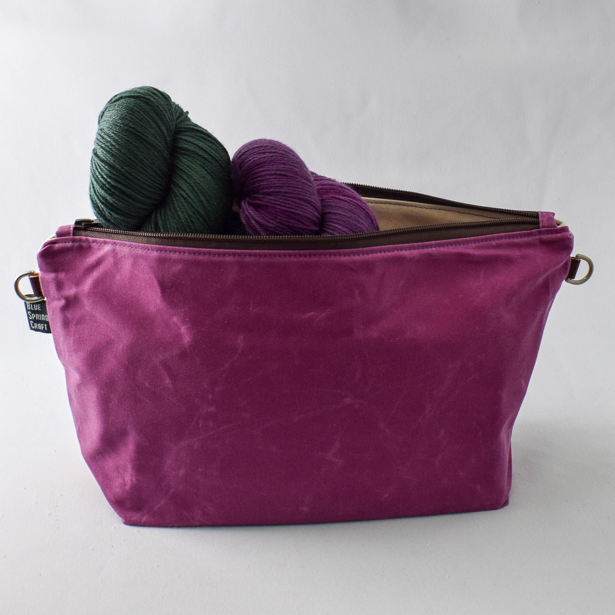 Deep Fuchsia with Purple Bubbles Bag No. 5 - The Large Zip Project Bag