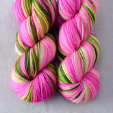 Drunken Watermelon - Miss Babs Yummy 2-Ply Toes superwash Merino wool yarn
