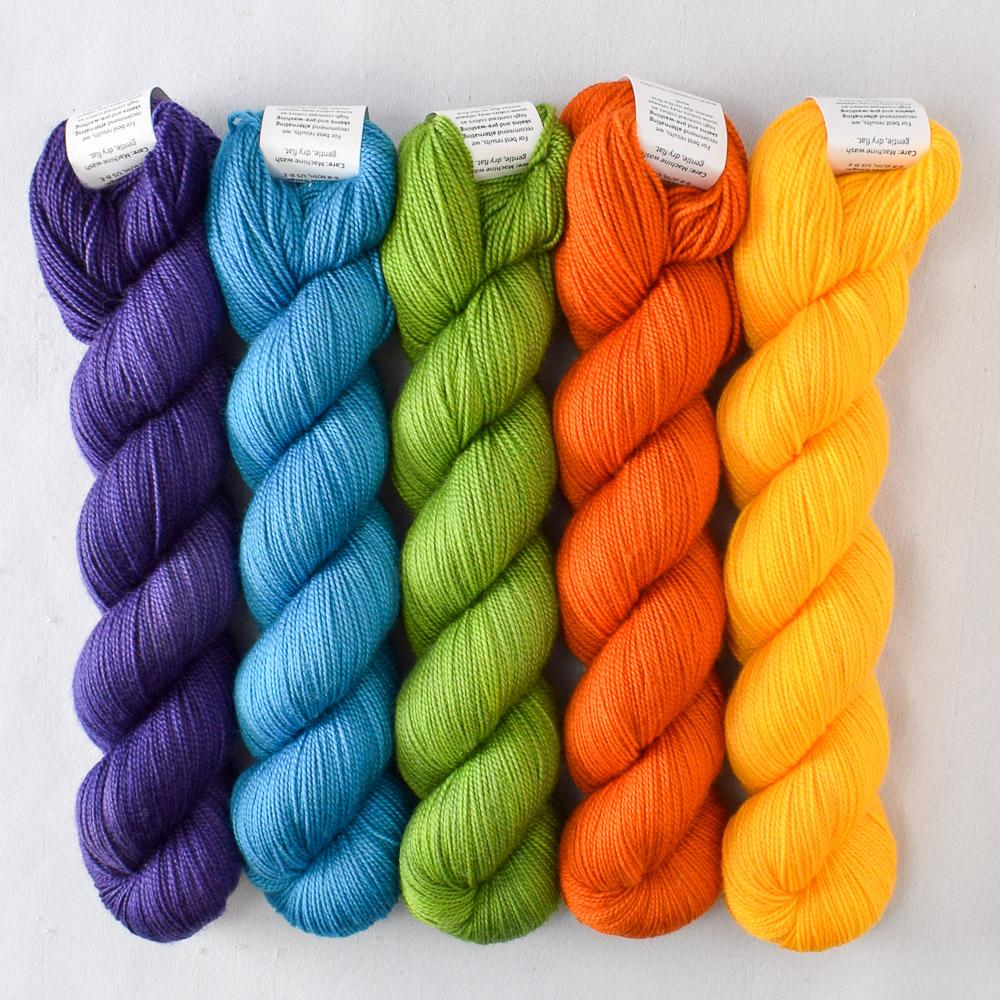 Dutch Iris 2, French Marigold, Maluaka, Squash Blossom, Yo Mama - Miss Babs Shawlography Set