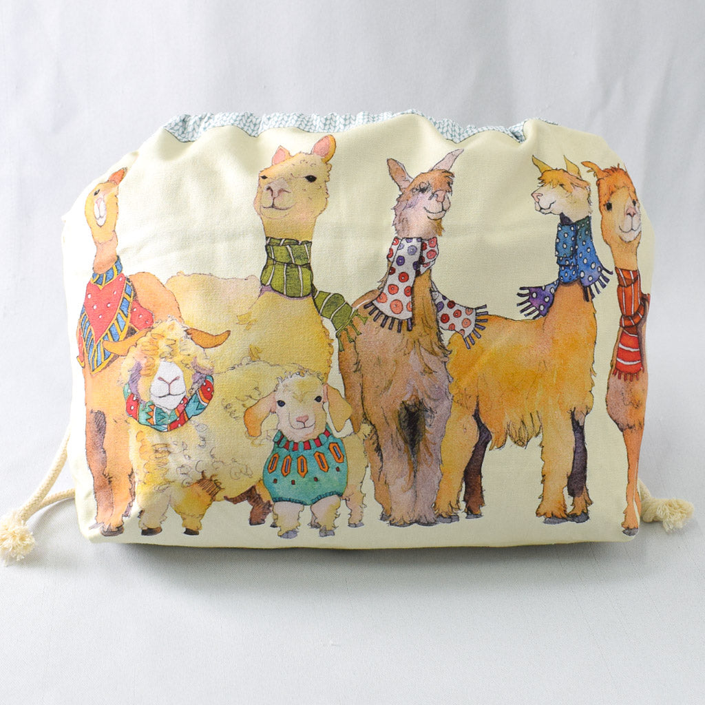 Emma Ball Alpaca and Friends Drawstring Bag - Miss Babs Notions