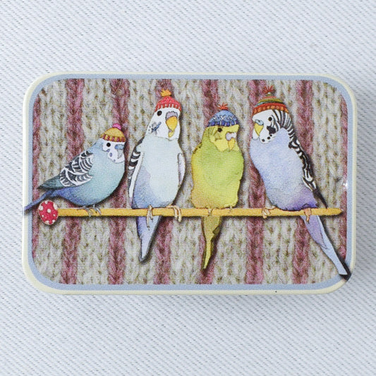 Emma Ball Budgies in Beanies Pocket Tin - Miss Babs Notions
