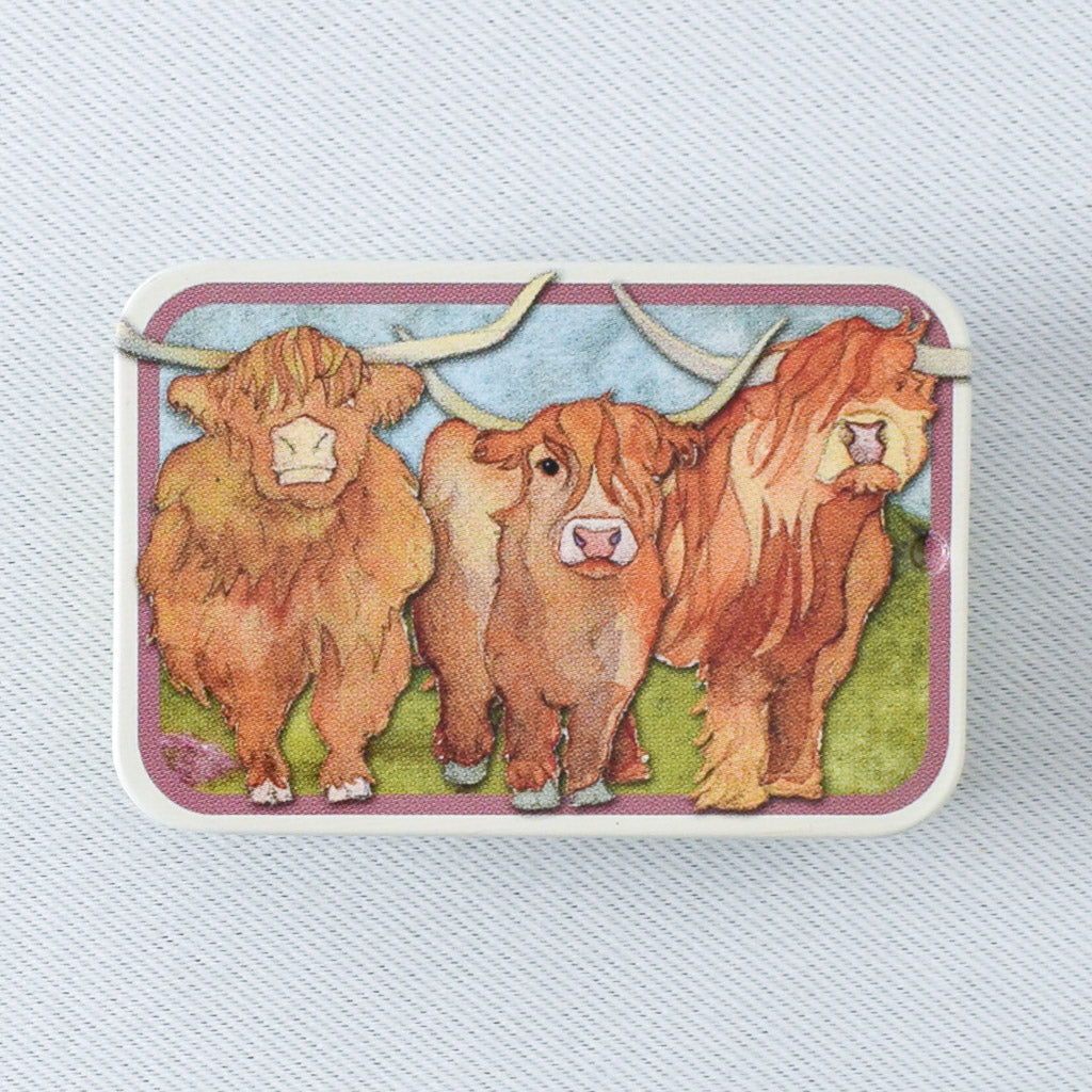 Emma Ball Highland Cow Pocket Tin - Miss Babs Notions