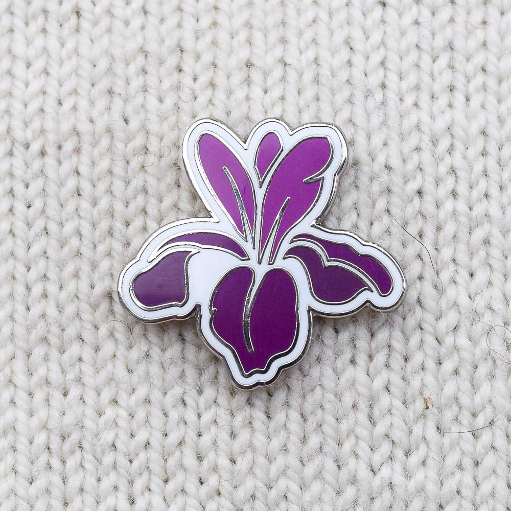 Miss Babs Iris Enamel Pin