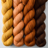 Filigree, Big Sur, Roasted Pumpkin, Dark Chocolate - Miss Babs Yummy 2-Ply Quartet