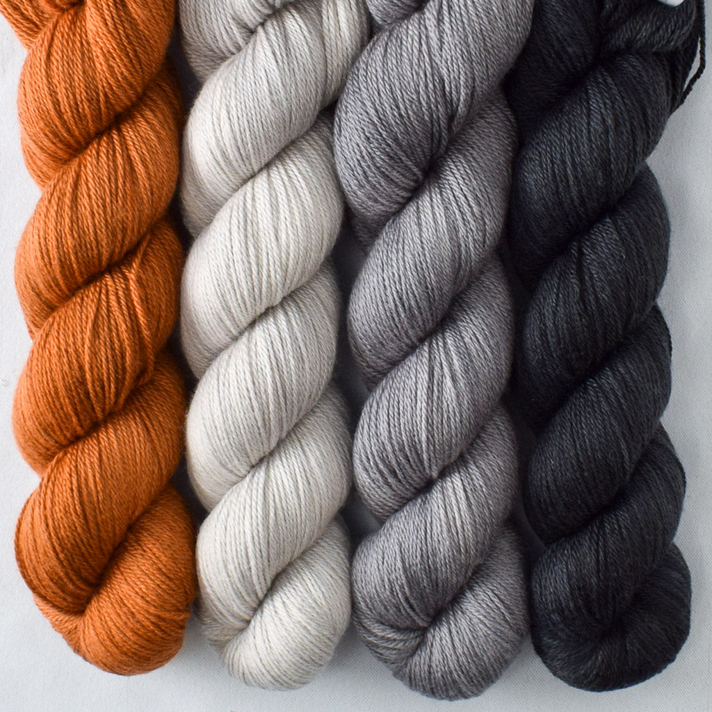 Fleur De Sel, Obsidian, Oxidized Silver, Roasted Pumpkin - Miss Babs Caroline Quartet