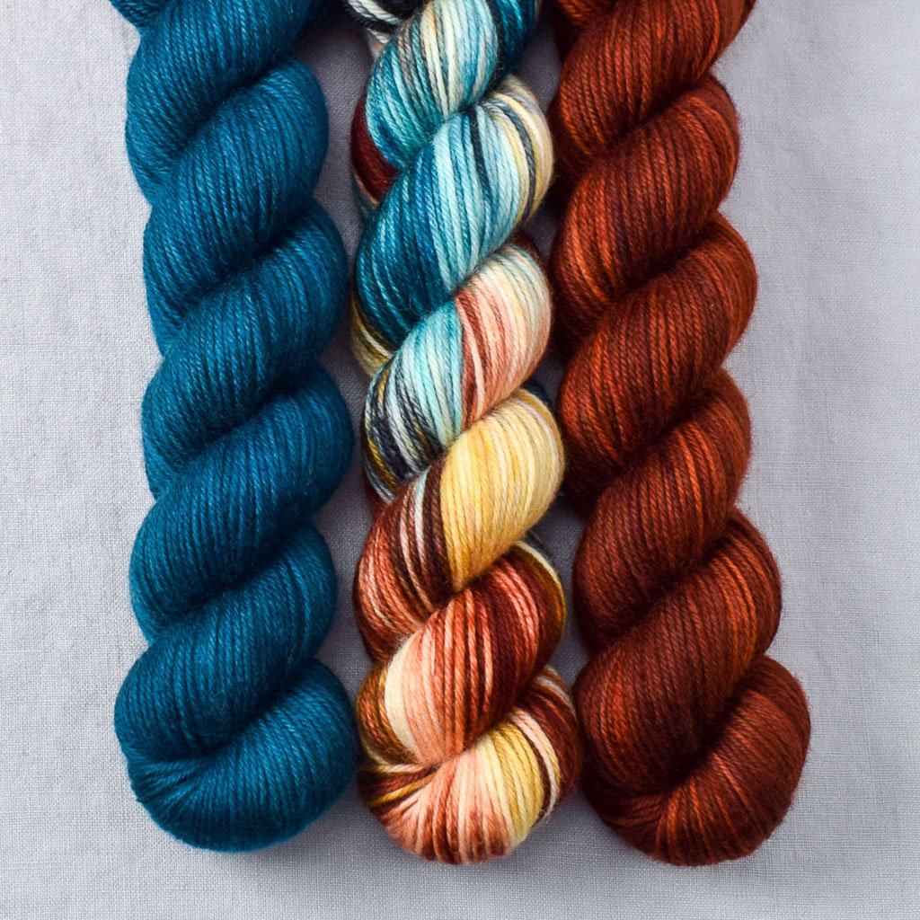Franklin, Ocean Jasper, Russet - Miss Babs Yowza Mini Trio