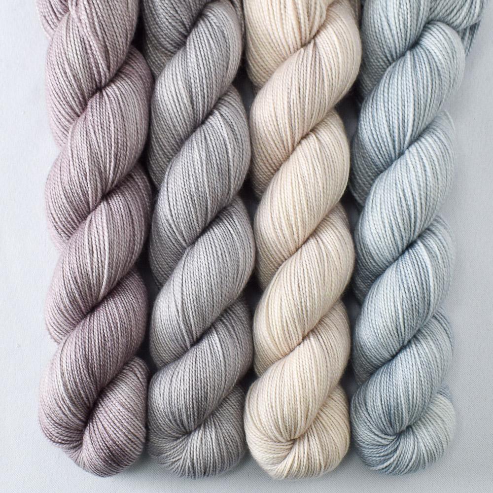 Glaciology, Puff of Smoke, Sea Shell, Thistledown - Miss Babs Yummy 2-Ply Quartet
