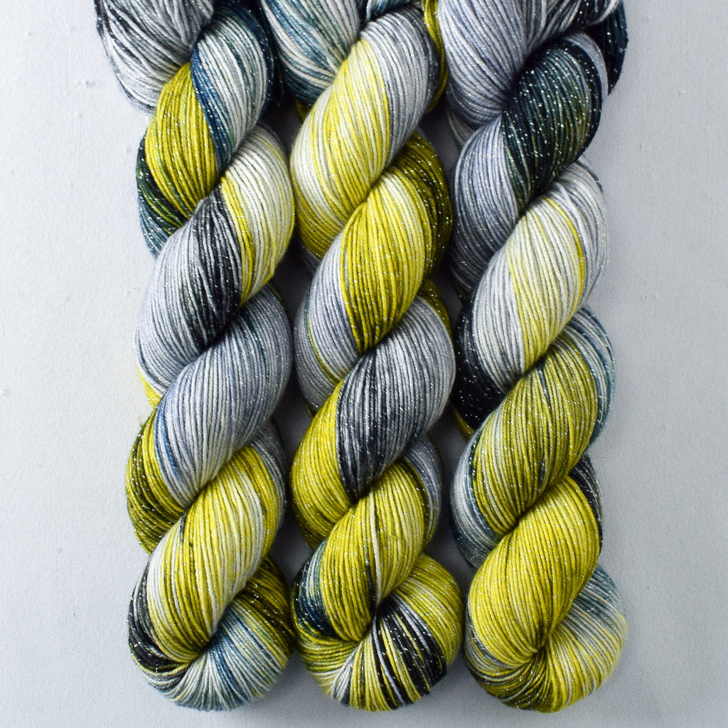 Goblins and Ghouls - Miss Babs Estrellita fingering weight superwash merino and Lurex yarn
