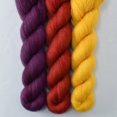 Goldenrod, Turkey Red, Wolfsbane - Miss Babs Yummy 2-Ply Trio