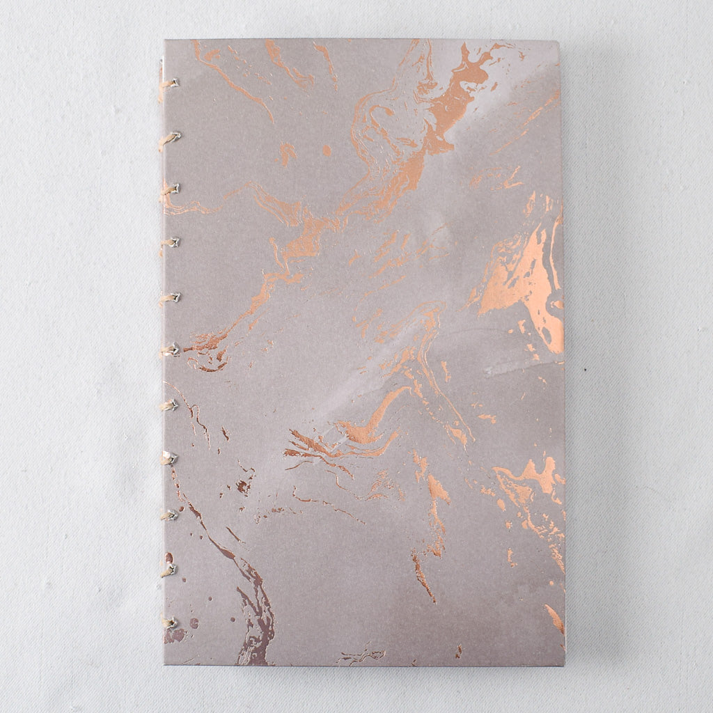 Large Handmade Journal with Gray and Gold Cover