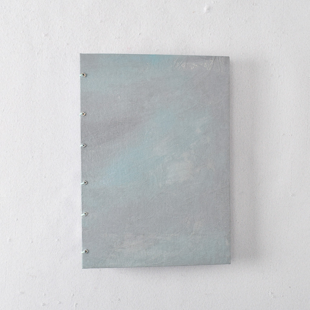 Medium Handmade Journal with Gray Painted Cover