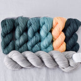 Great Barrier Reef Gradient Set and Fleur de Sel Yummy 2-Ply - Shawl Set