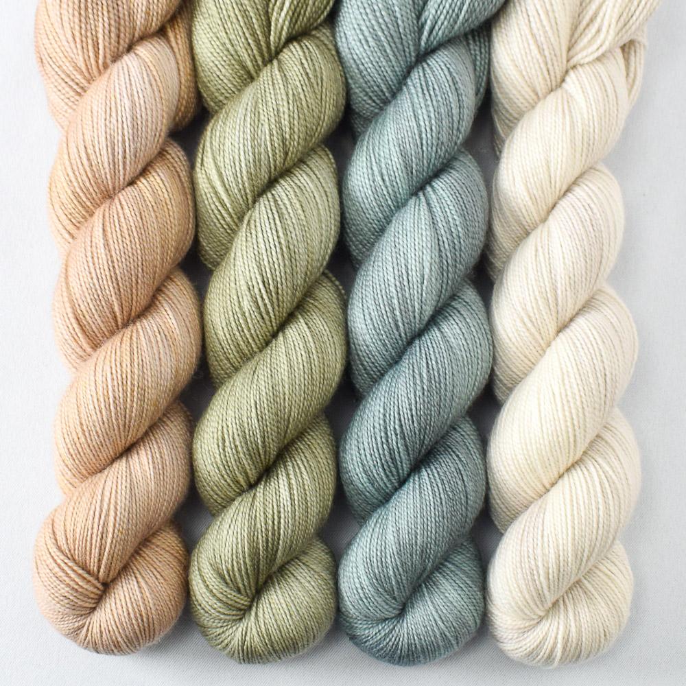 Ground Anise, Oak Moss, Plover, Sand Dollar - Miss Babs Yummy 2-Ply Quartet