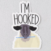 I'm Hooked Crochet Sheep Vinyl Sticker - Miss Babs Notions