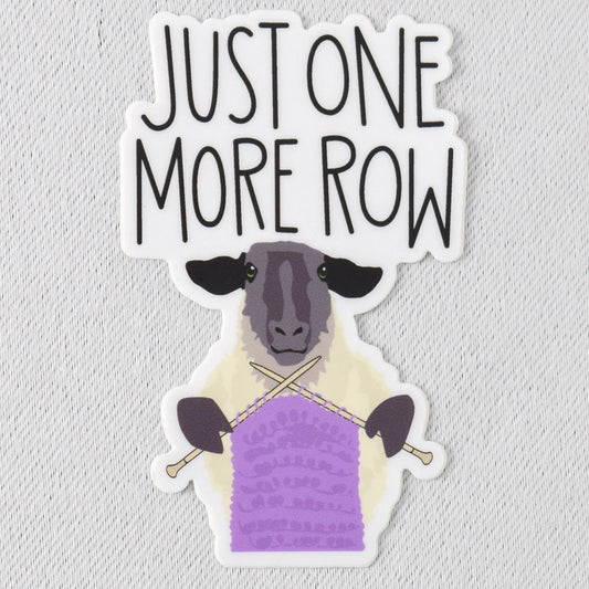 Just One More Row Knitting Sheep Vinyl Sticker - Miss Babs Notions