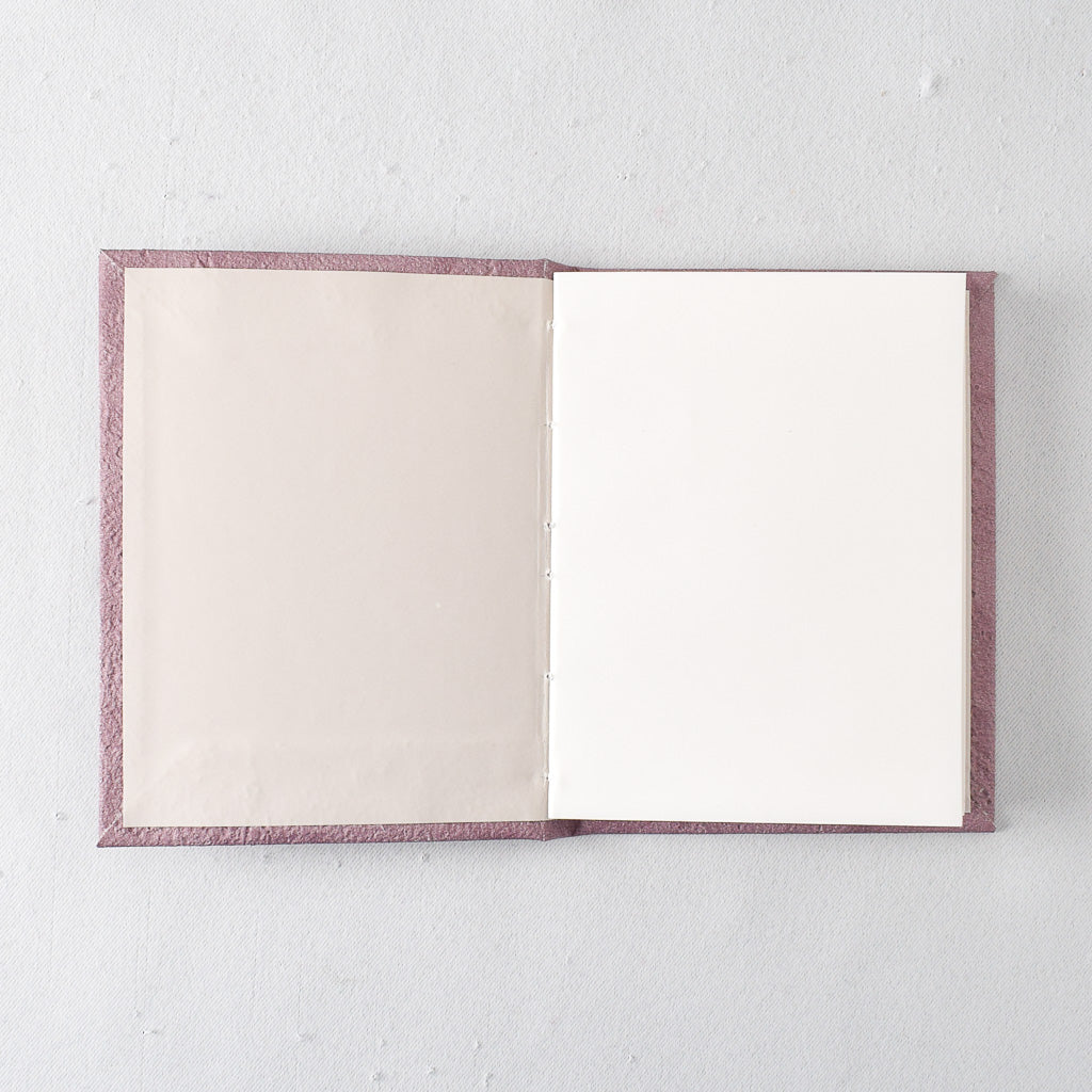 Small Handmade Journal with Lavender Textured Cover