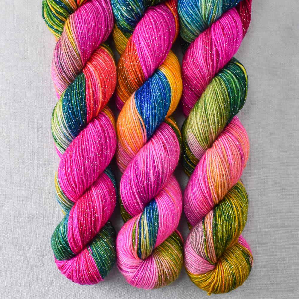 Mad Hatter - Miss Babs Estrellita fingering weight superwash merino and Lurex yarn