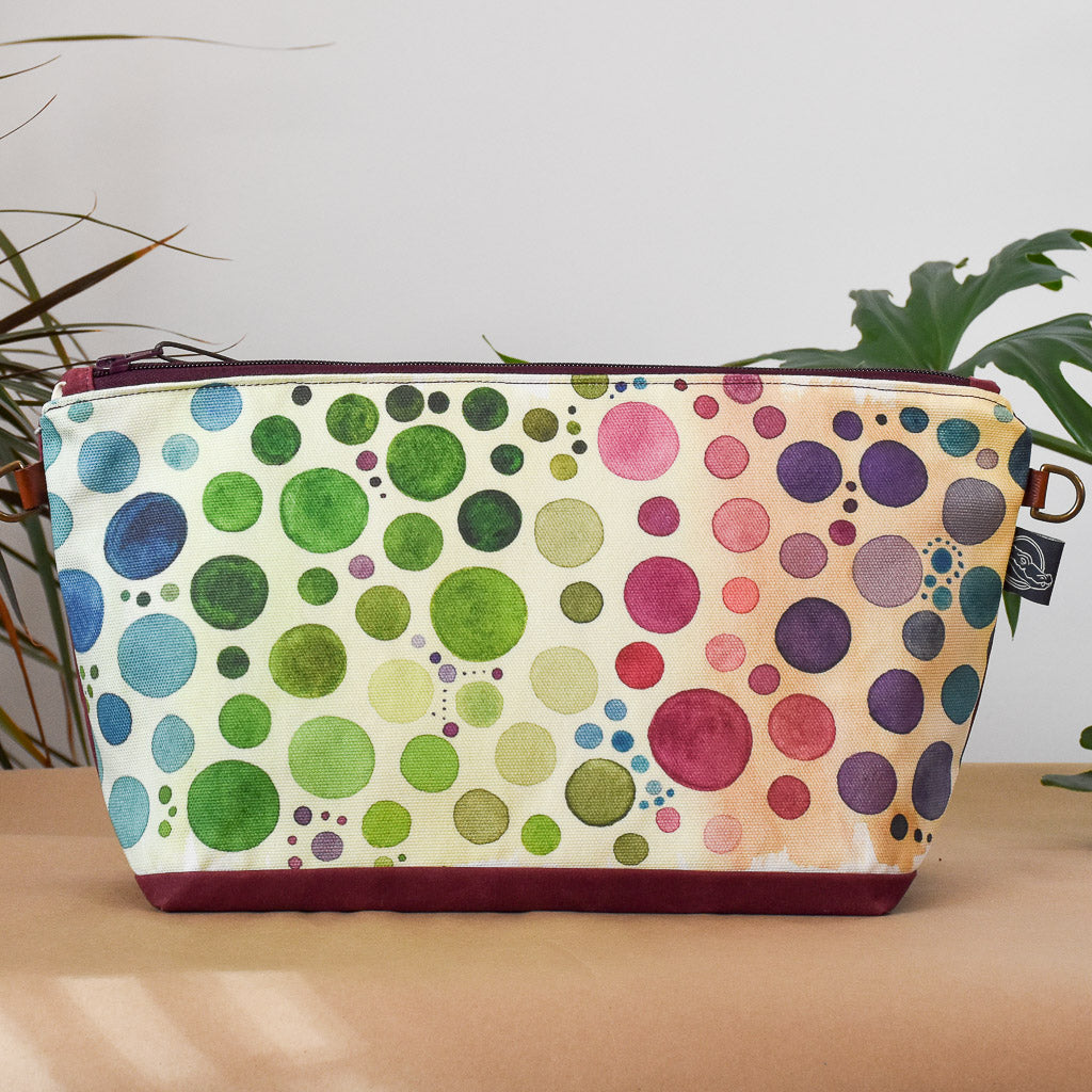 Burgundy with Multi Bubbles Bag No. 5 - The Large Zip Project Bag