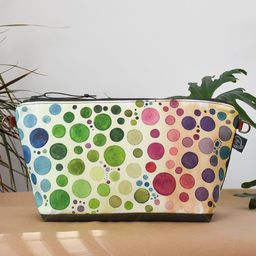 Olive with Multi Bubbles Bag No. 5 - The Large Zip Project Bag