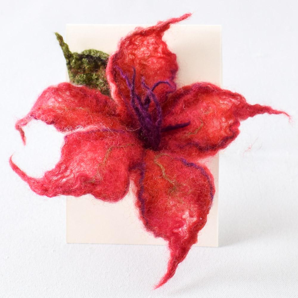 Number 10 - Miss Babs Medium Felted Flower Pin
