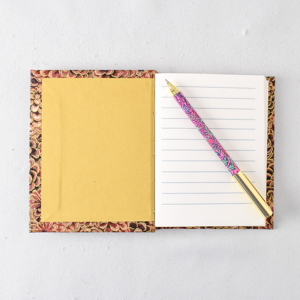 Small Handmade Journal with Pinecone Print Cover