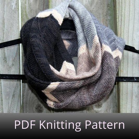 Poly Chevron Cowl - PDF Knitting Pattern
