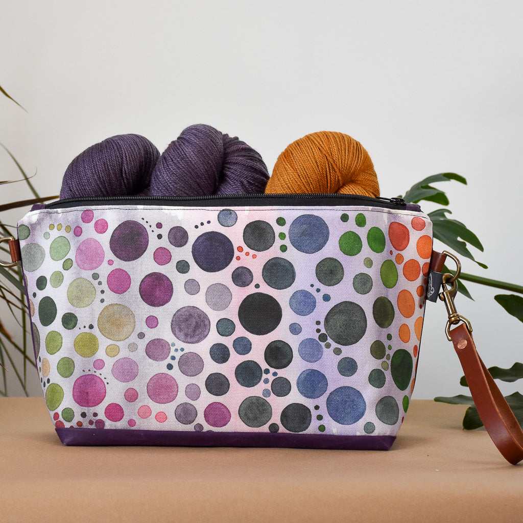 Purple with Purple Bubbles Bag No. 5 - The Large Zip Project Bag