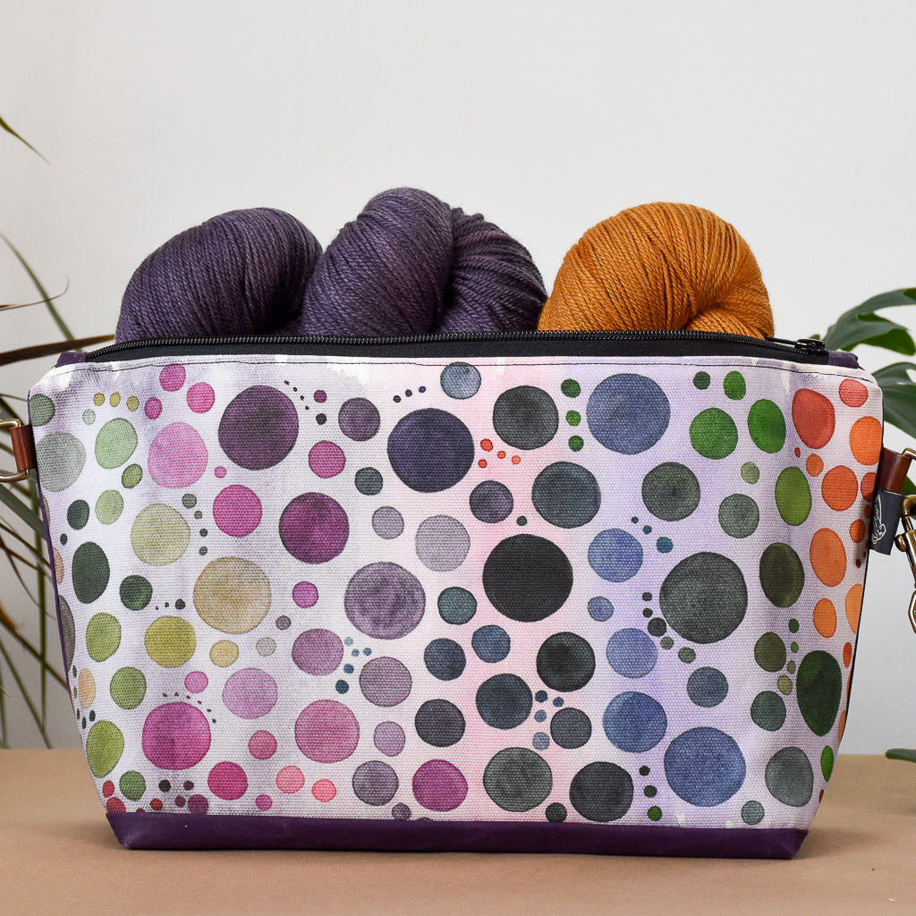 Purple with Purple Bubbles Bag No. 5 - The Large Zip Project Bag
