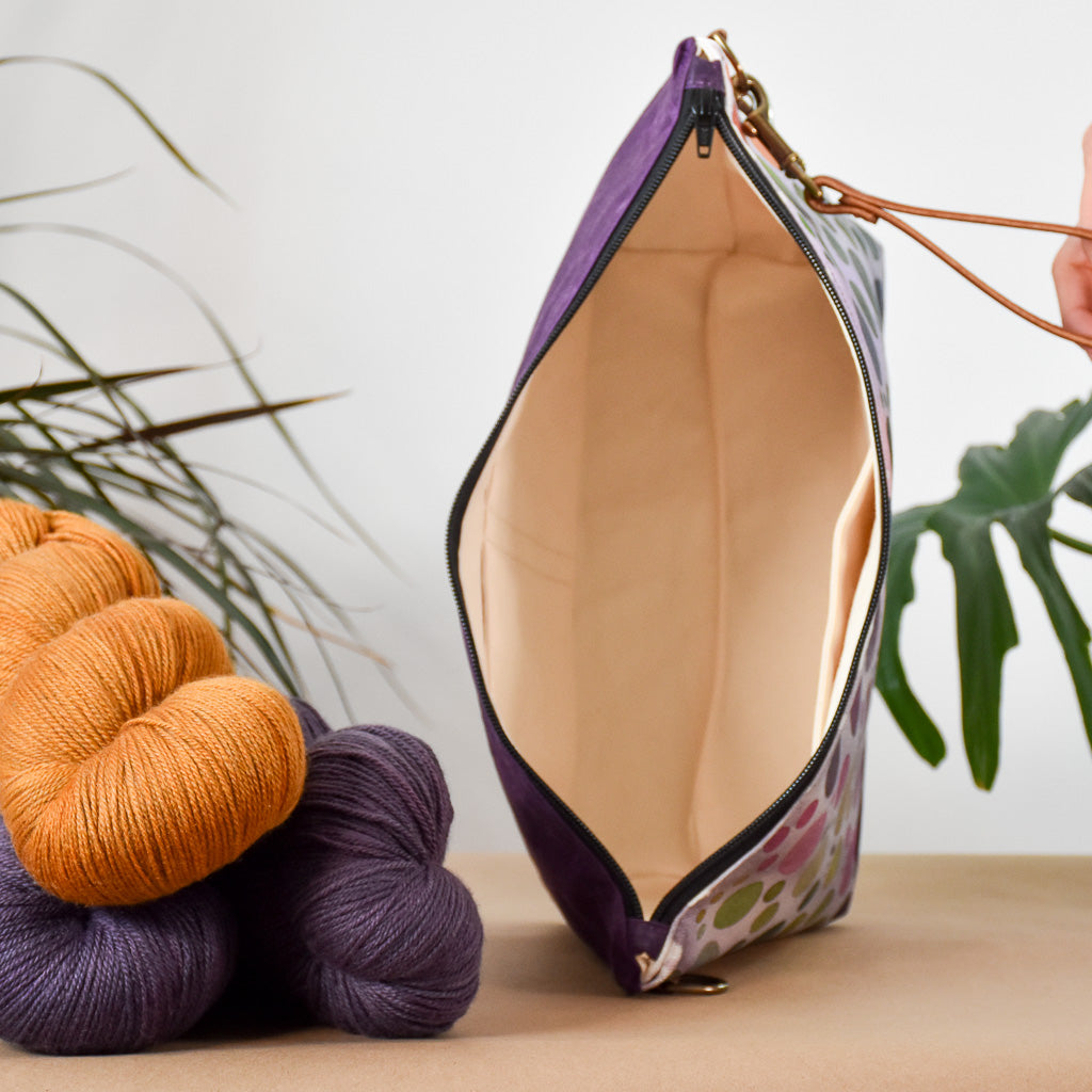 Purple with Purple Bubbles Bag No. 5 - The Large Zip Project Bag