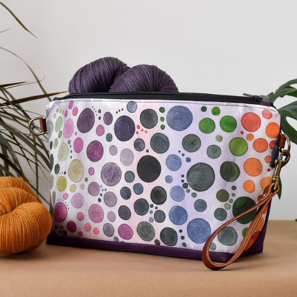 Purple with Purple Bubbles Bag No. 5 - The Large Zip Project Bag