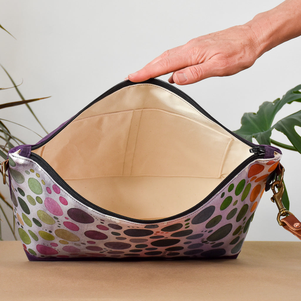 Purple with Purple Bubbles Bag No. 5 - The Large Zip Project Bag