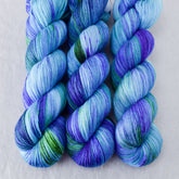 Smurf and Turf - Miss Babs Tarte wool blend sock yarn