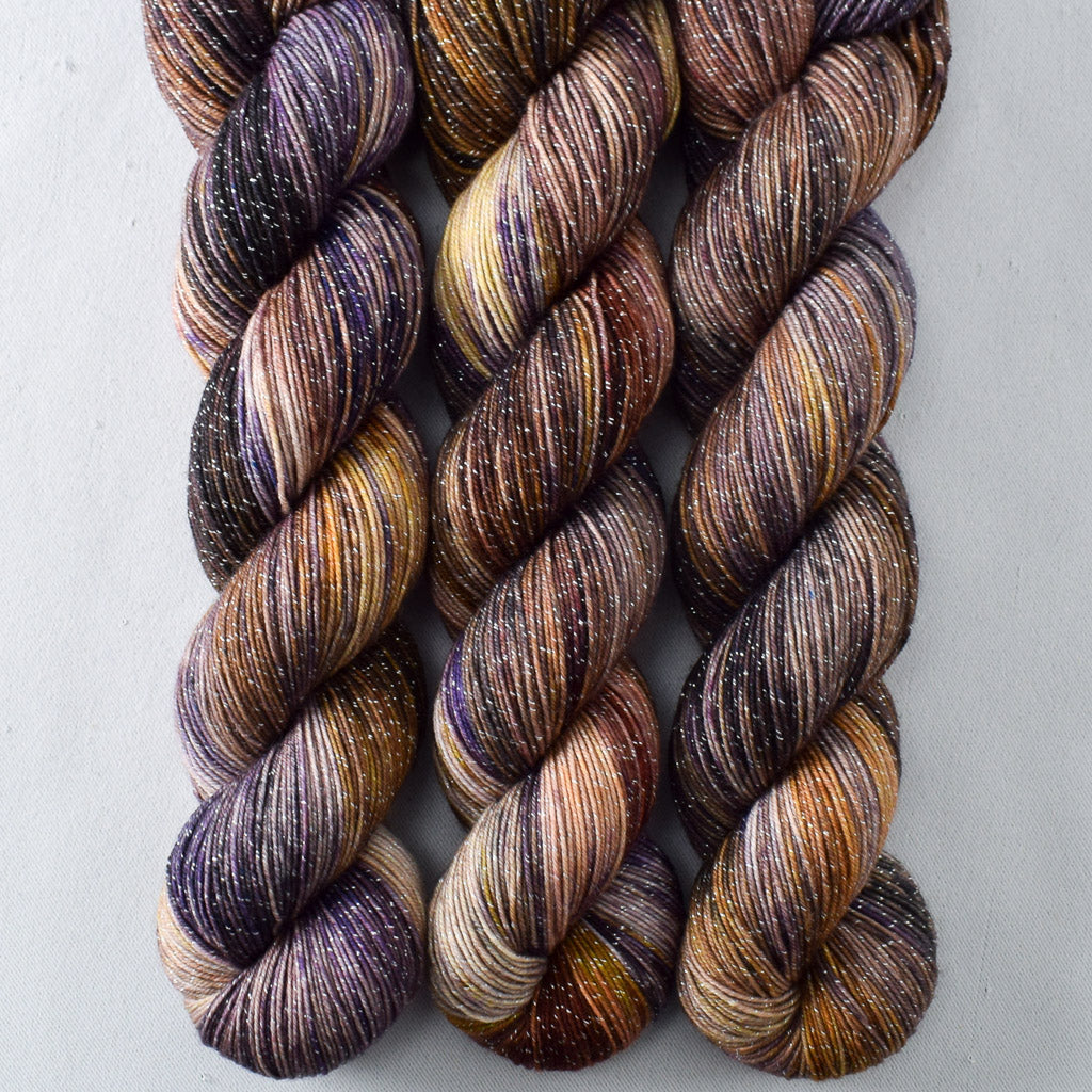 Trompe L'oeil - Miss Babs Estrellita fingering weight superwash merino and Lurex yarn