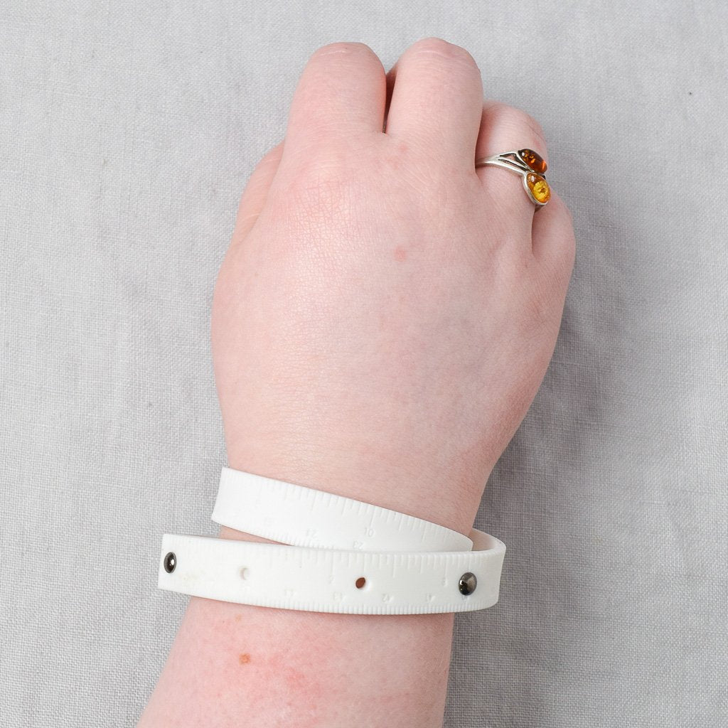Rubber Wrist Ruler - White