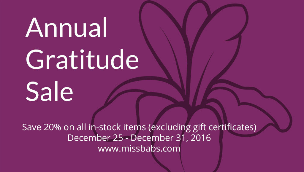 The Annual Gratitude Sale - Why and How of It