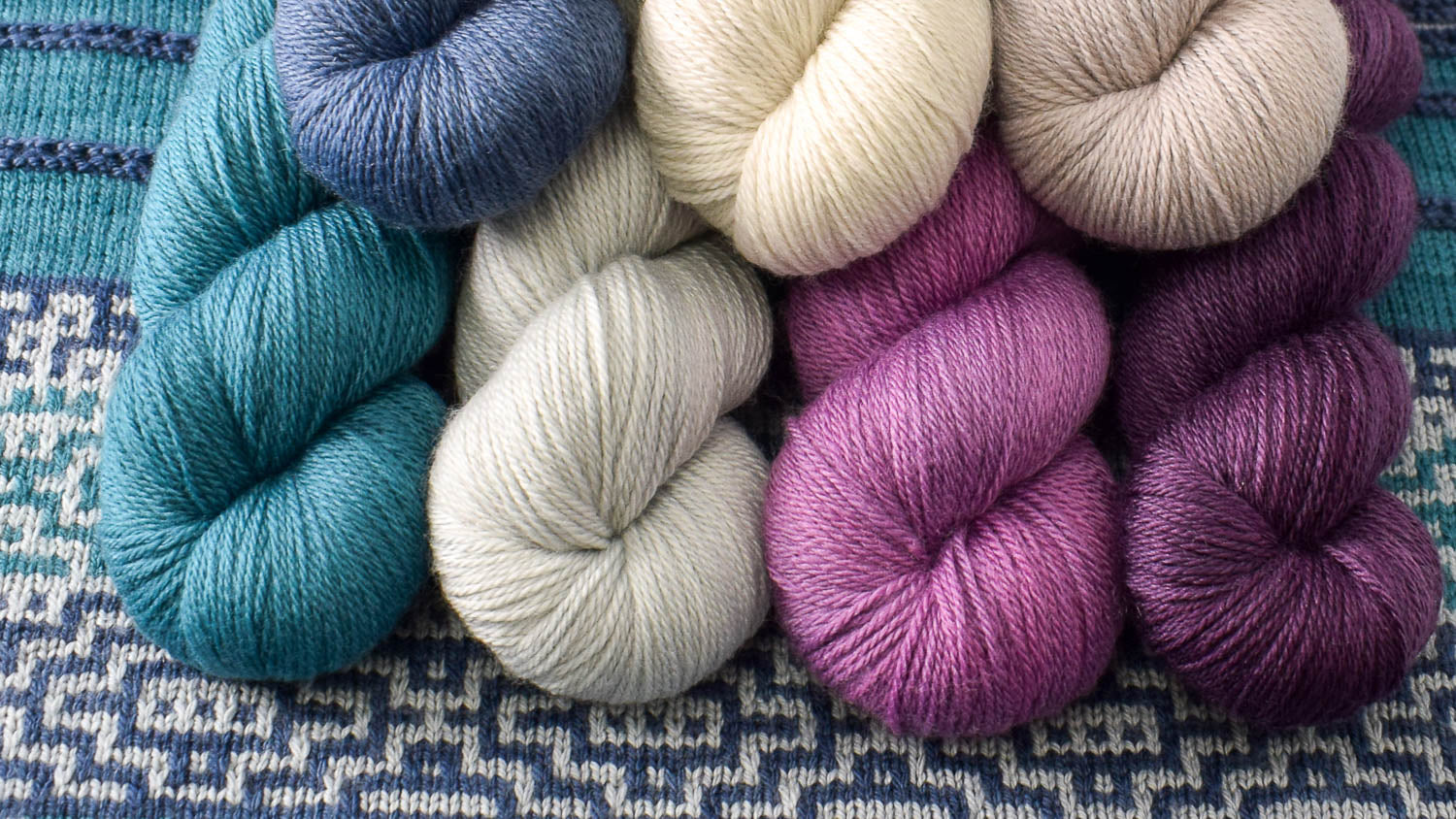 Caroline yarn on knitted background