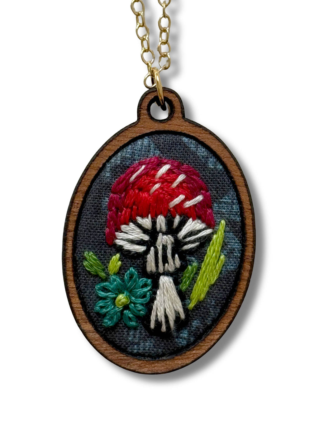 Mushroom Embroidery Necklace Kit