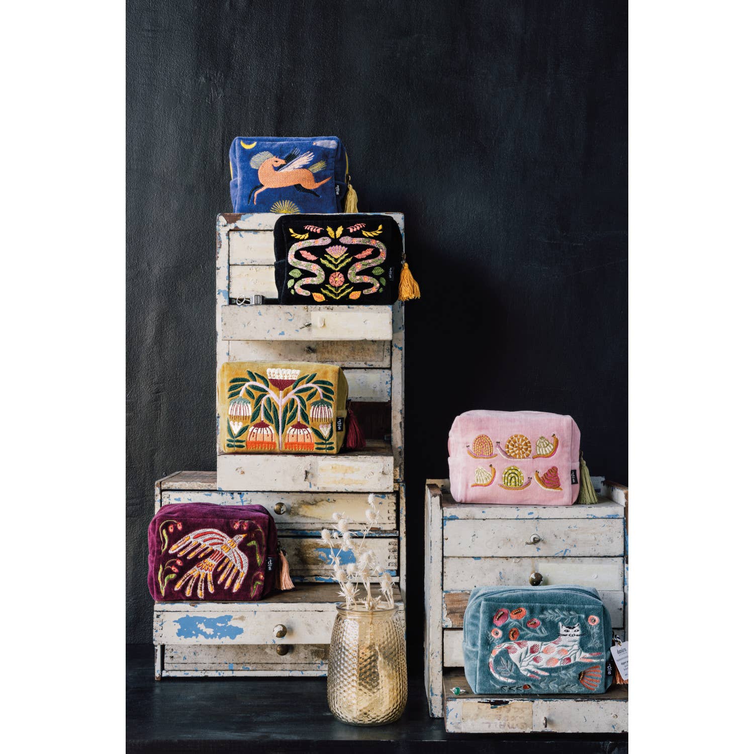 Danica Studio - Catbloom Embroidered Pouch