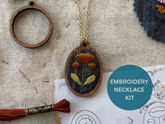 Folk Flowers Embroidery Necklace Kit