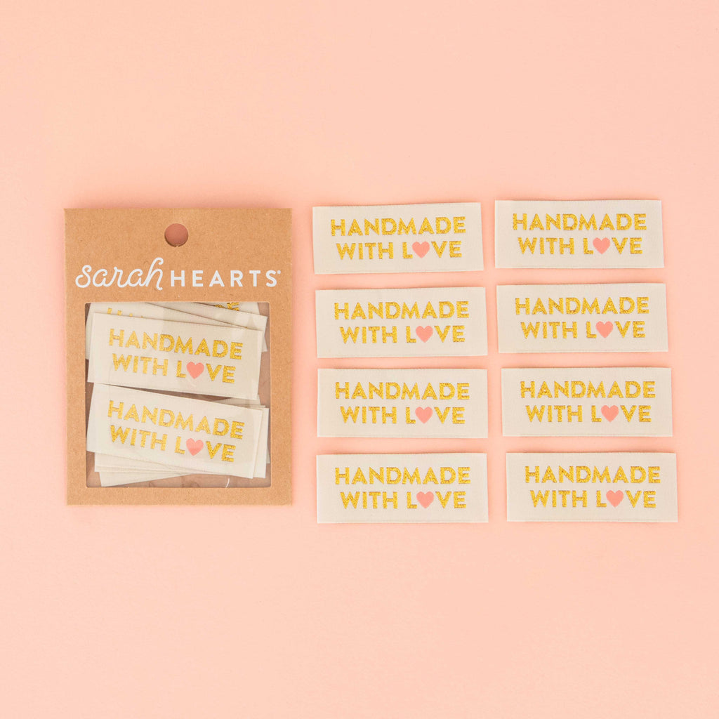 Handmade with Love Gold Woven Labels