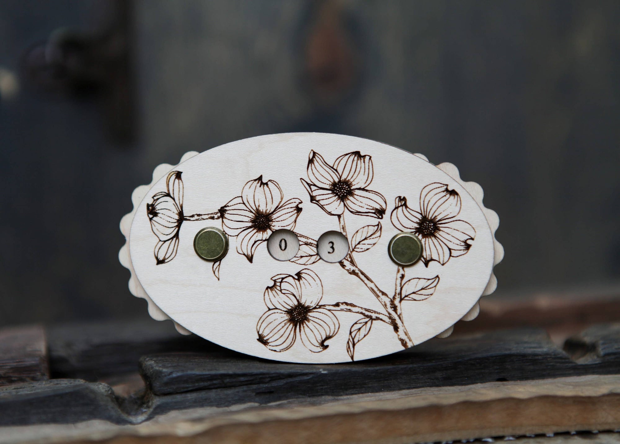 Sunrise Grove - Maple Wood Dogwood Flower Knitting Row Counter