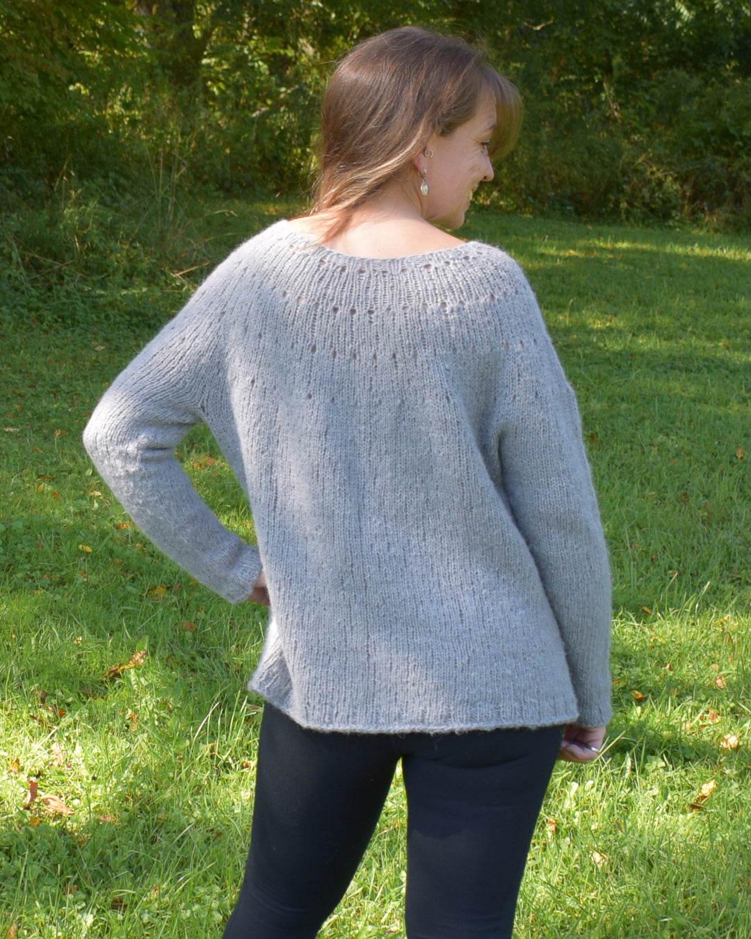 Easy Eyelet Yoke Sweater