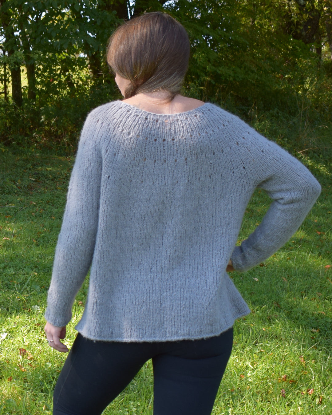 Easy Eyelet Yoke Sweater