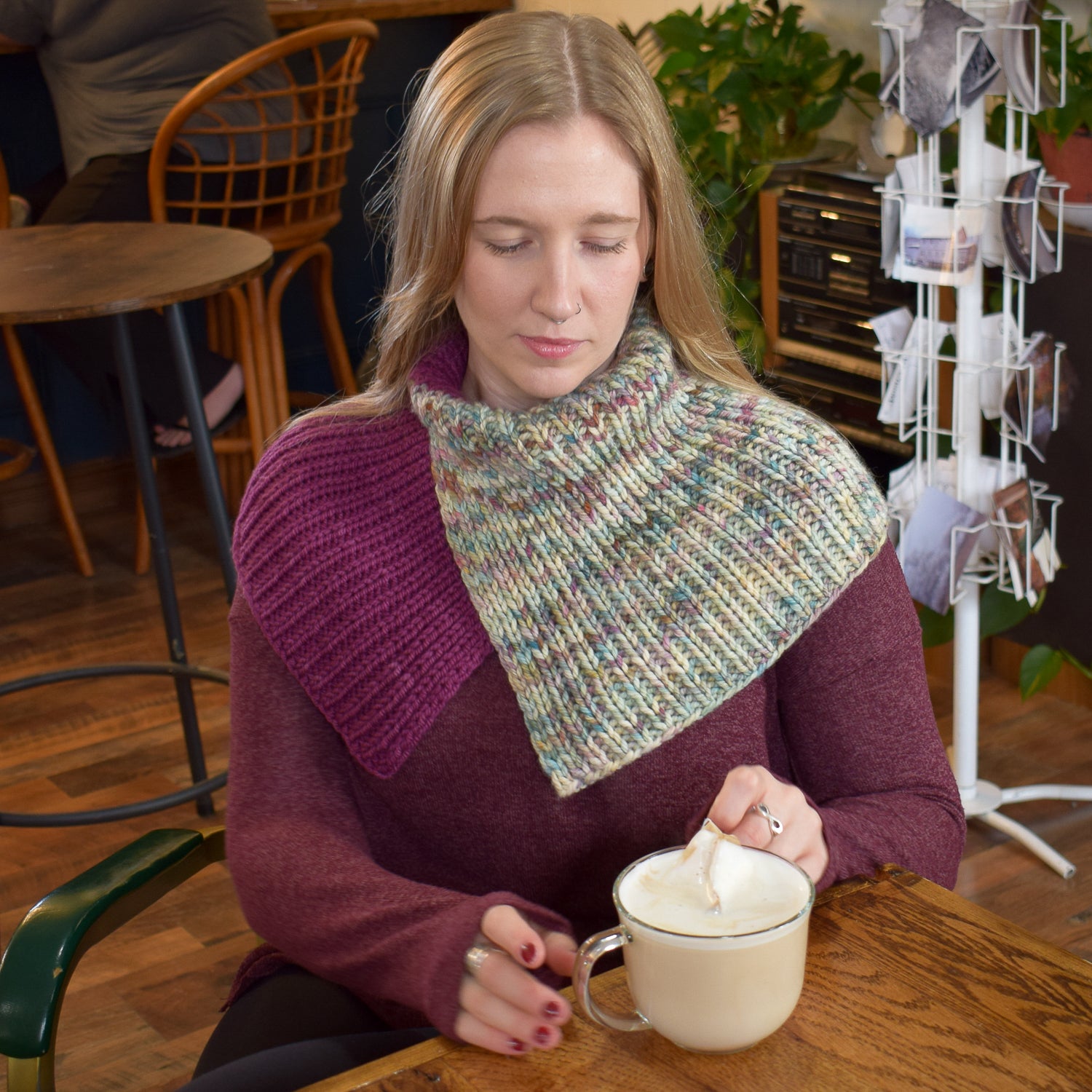 Double Split Color-Blocked Cowl