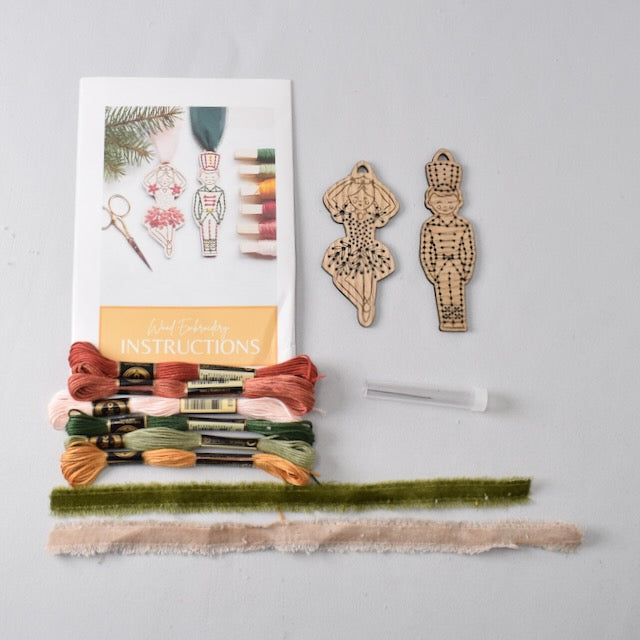 HNB House Nutcracker Ballerina and Soldier Ornament Embroidery DIY Kit