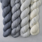 Moonscape, Platinum, Ice Garden, and Magnesite - Yummy 2-Ply Quartet - Babette