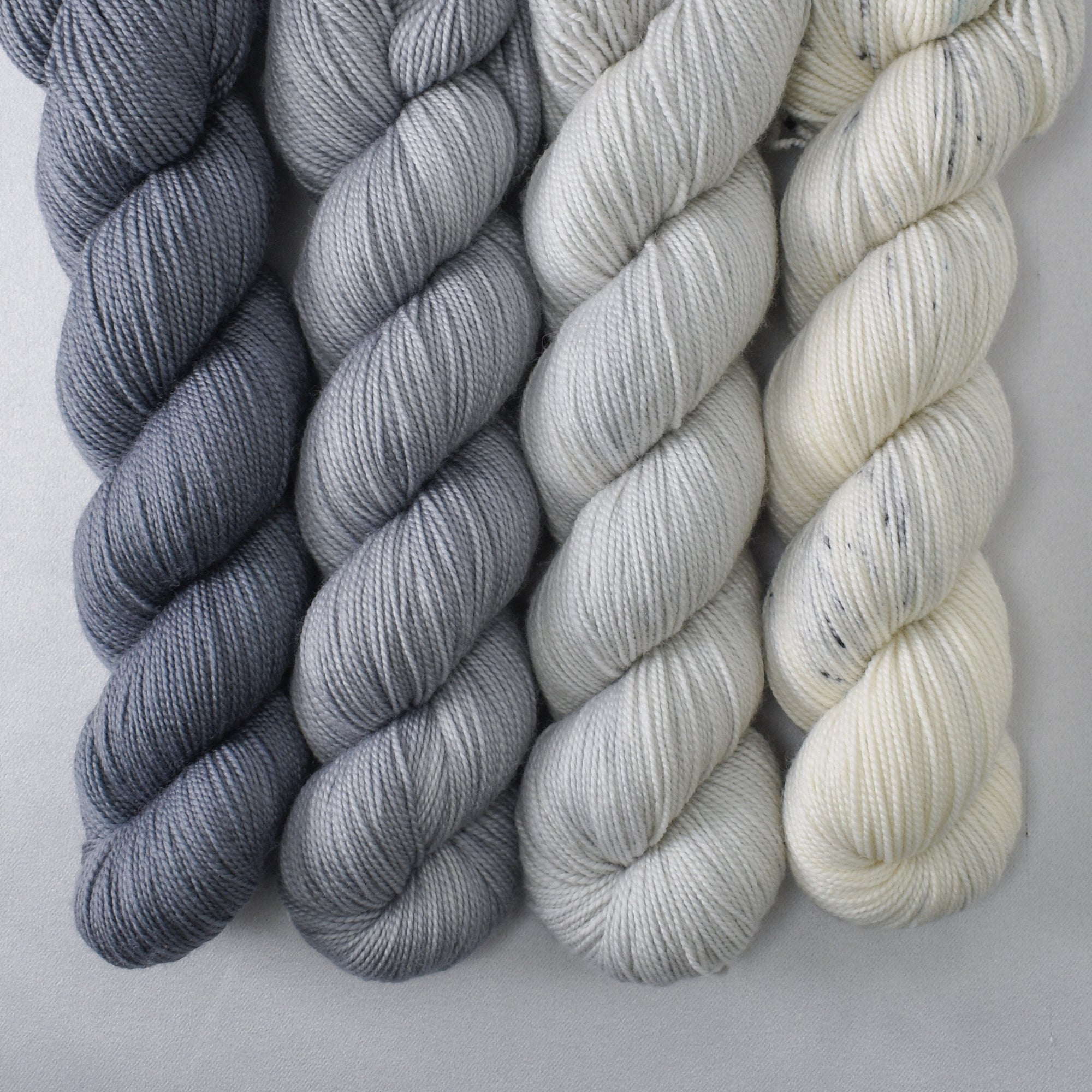 Moonscape, Platinum, Ice Garden, and Magnesite - Yummy 2-Ply Quartet - Babette