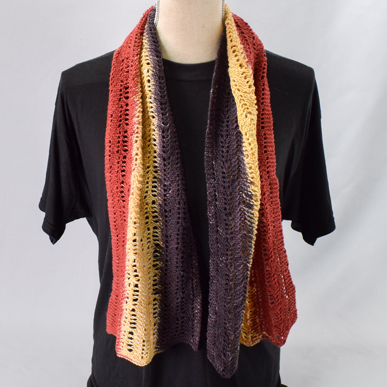 Rainbow Arches Pooling Stole - Handmade Sample Garment