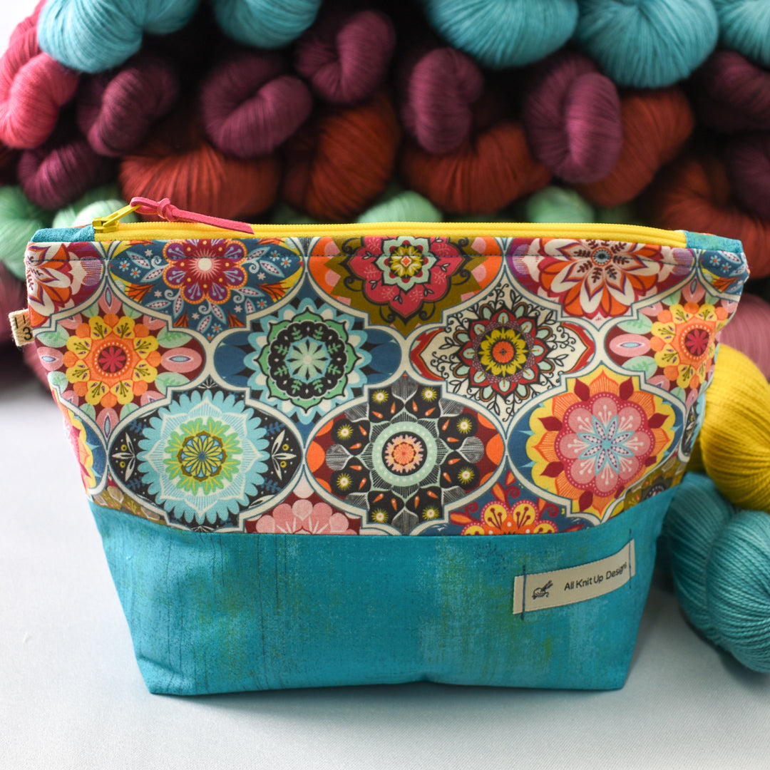 All Knit Up Arabesque Project Bag - Medium - Miss Babs Notions