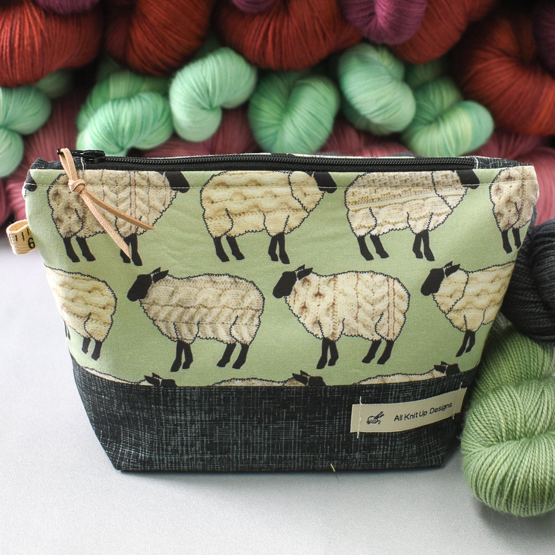 All Knit Up Cabled Sheep Project Bag - Small - Miss Babs Notions